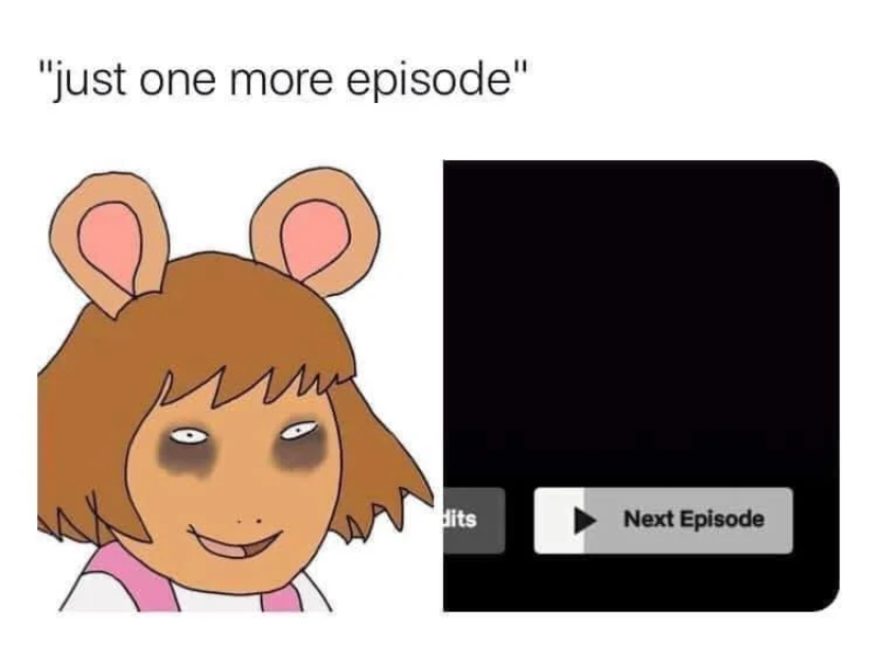 Mem zainspirowany serwisem Netflix „Jeszcze tylko jeden odcinek”.