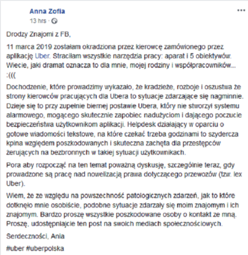 Kradzież w&nbsp;Uberze