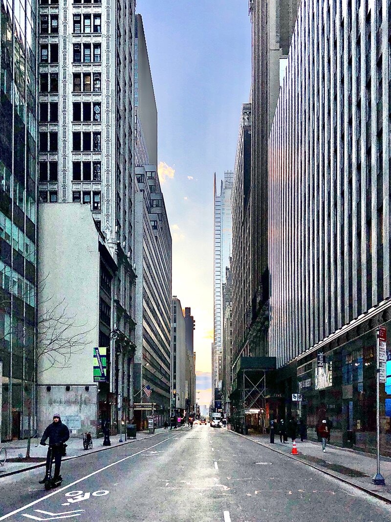 Ulica Czterdziesta Zachodnia, Midtown Manhattan, 2 kwietnia 2020