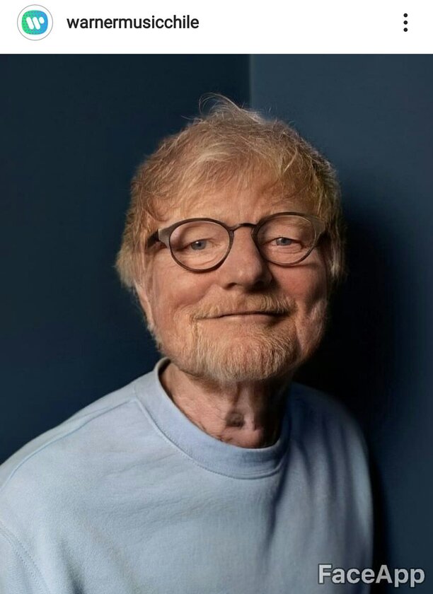 Ed Sheeran postarzony przez FaceApp 