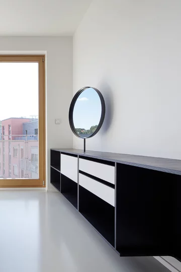 Małe mieszkanie, projekt Mjölk architekti Linka, Mjölk architekti, małe mieszkanie
