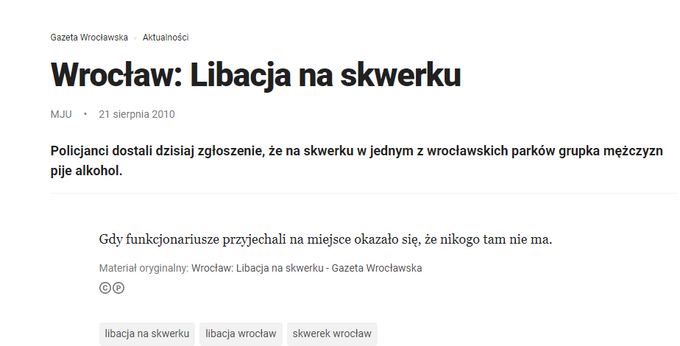 Screen artykułu z „Gazety Wrocławskiej”