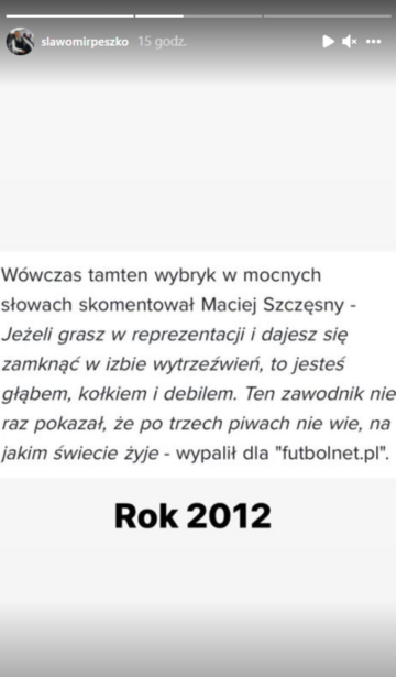 Screen z&nbsp;profilu Sławomira Peszko