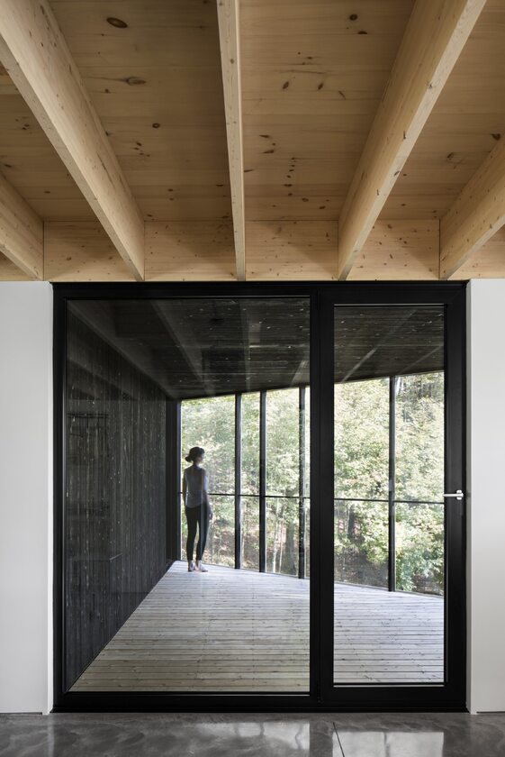 Drewniany dom ukryty w lesie, projekt Atelier Général 1198-2, drewniany dom, v2com, Atelier Général