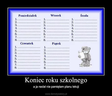 Zakończenie roku szkolnego - okolicznościowe memy 