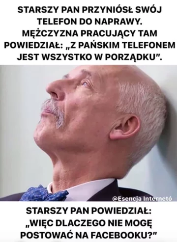 Mem po usunięciu konta Janusza Korwin-Mikkego z Facebooka 