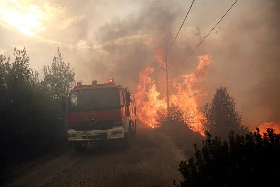 Pożar w Grecji 