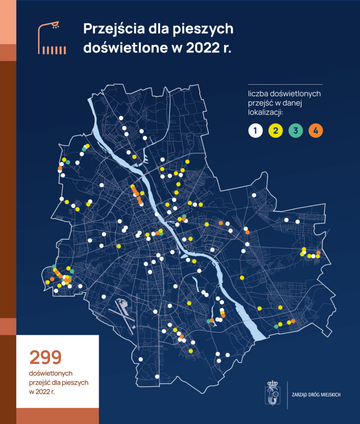Doświetlenie przejść dla&nbsp;pieszych w&nbsp;Warszawie