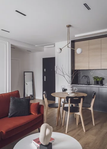 Mieszkanie o powierzchni 40 metrów kwadratowych, eleganckie i wygodne, projekt Paulina Gołaska Skibka, Gołaska, małe mieszkanie