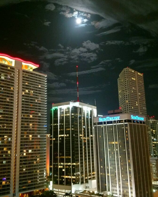 Zaćmienie Księżyca, Miami, Floryda 