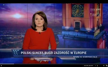 Paski informacyjne z "Wiadomości" TVP 