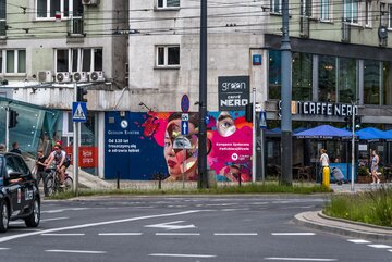 Warszawa, mural projektu Beaty Śliwińskiej