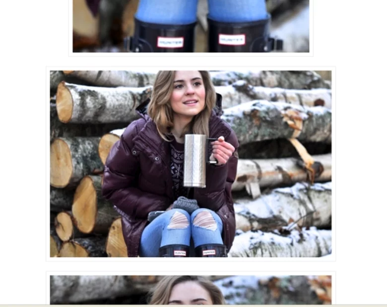 Miniatura: Kasia Tusk, w tle ścięte brzozy....