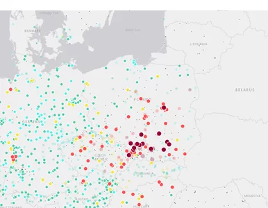 Miniatura: Interaktywna mapa jakości powietrza. Każdy...