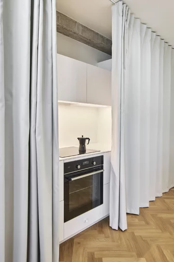 Mieszkanie bez klasycznych ścian i podziałów, projekt RDTH 