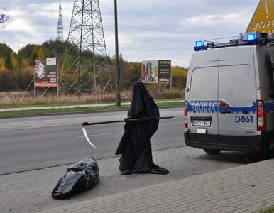 Miniatura: Szokująca akcja policji. Śmierć z kosą i...