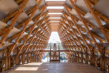 Drewniany most wygięty w łuk, projekt LUO studio v2com, most, 4713-01