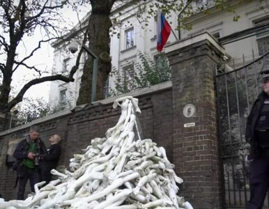 Miniatura: Protest i ambasada obrzucona fragmentami...