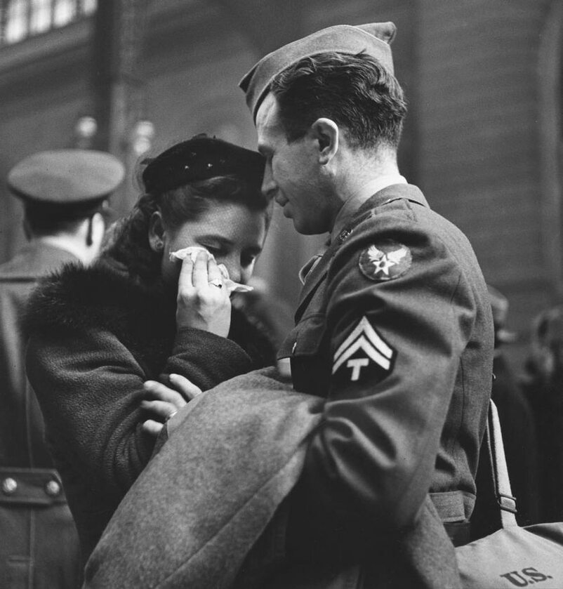 Pożegnanie na stacji w Nowym Jorku, kwiecień 1943 r. 