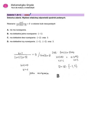 Matura 2024. Matematyka &mdash; poziom podstawowy, Formuła 2023 &mdash; arkusze z&nbsp;odpowiedziami &ndash; zadanie 7