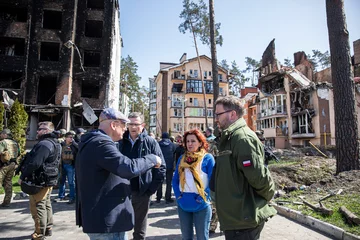 Zdjęcie wykonane podczas wizyty delegacji Senatu na Ukrainie 