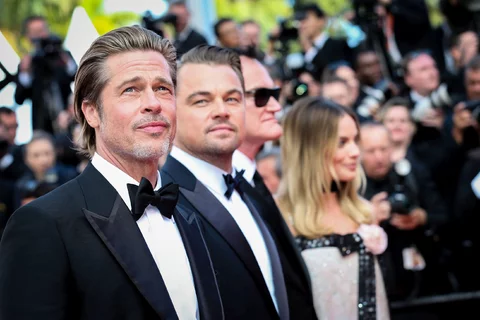 Brad Pitt, Leonardo DiCaprio, Quentin Tarantino i Margot Robbie