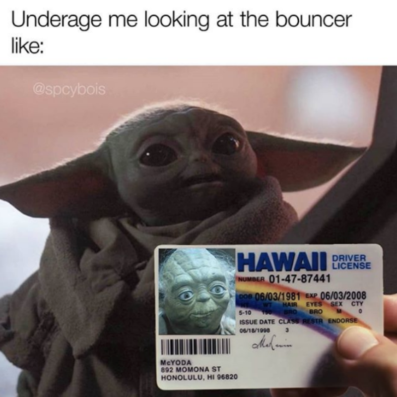 Mem z Baby Yodą 