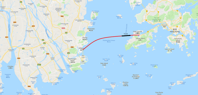 Most łączący Chiny z Hongkongiem
