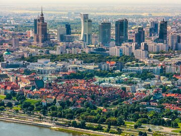 Warszawa z&nbsp;lotu ptaka