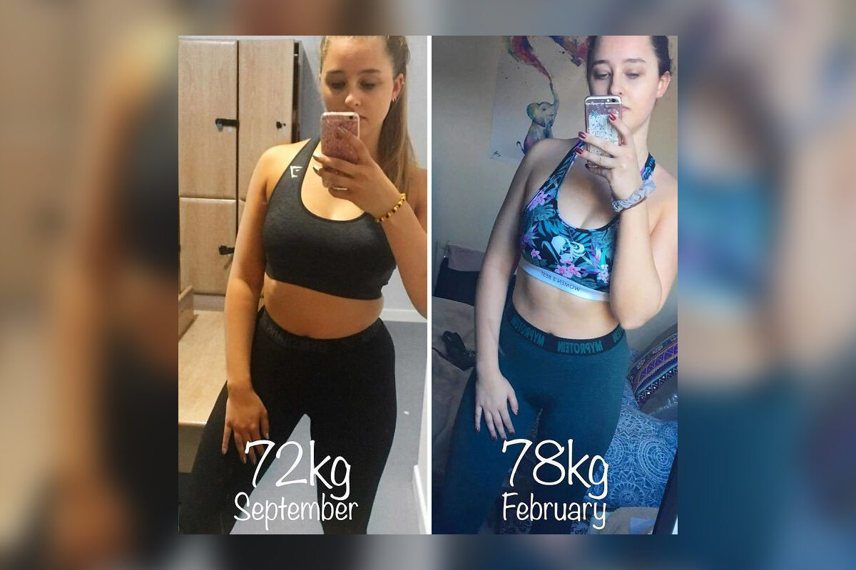Zdjęcia przed i po zmianie wagi 