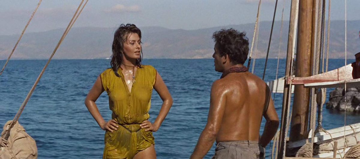 Sophia Loren w filmie „Chłopiec na delfinie” (1957) 