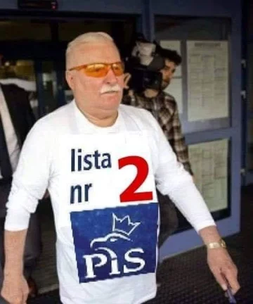 Mem z Lechem Wałęsą 