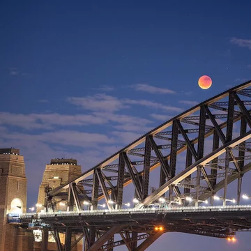 Zaćmienie Księżyca, Sydney, Australia 