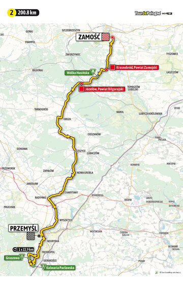 Etap 2&nbsp;Tour de Pologne UCI World Tour: Z&nbsp;Zamościa do&nbsp;Przemyśla