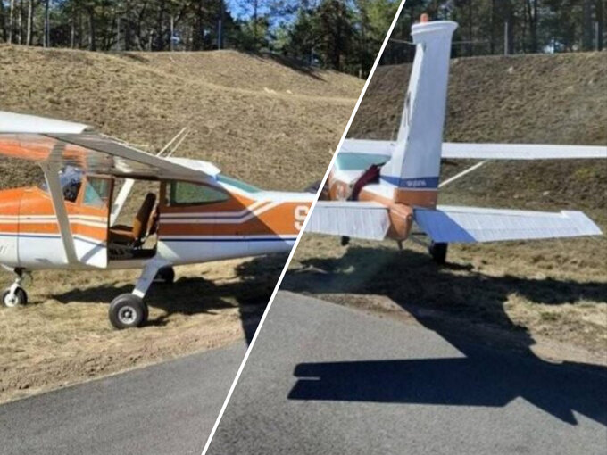 Awionetka po&nbsp;awaryjnym lądowaniu na&nbsp;A1