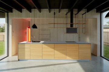 Dom z niebieskim kontenerem, projekt Mjölk architekti Linka, Mjölk architekti