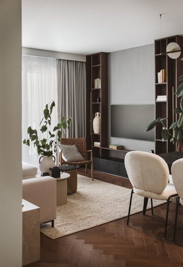Niewielki apartament na&nbsp;Grochowie, projekt: pracownia Interiorsy