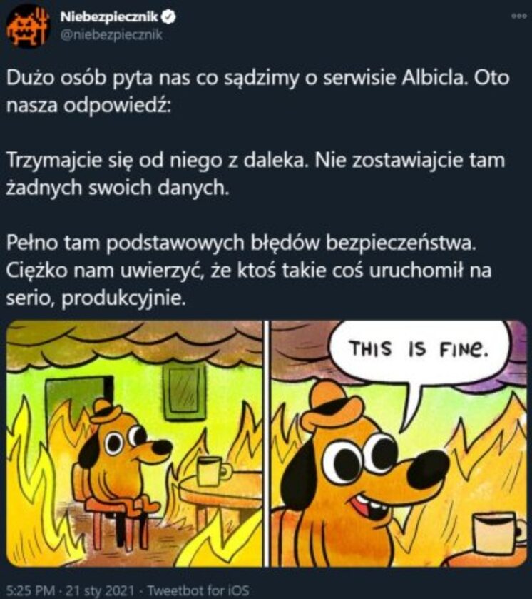 Komentarz podsumowujący start serwisu Albicla 