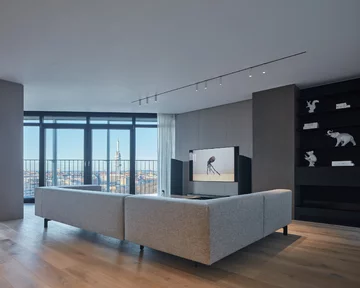 Minimalistyczny apartament z panoramicznym widokiem, projekt Barbora Léblová Linka, Barbora Léblová