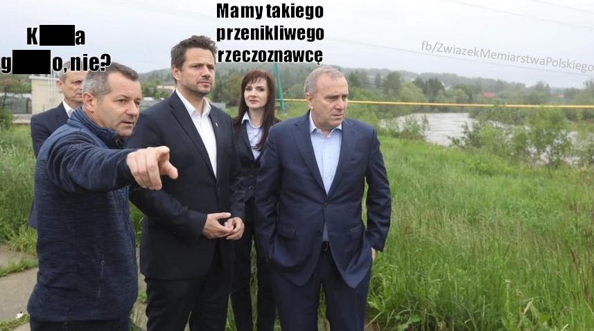 Mem komentujący drugą awarię kolektora oczyszczalni „Czajka” 