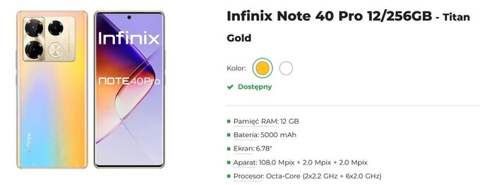 Infinix Note 40 Pro 12/256GB