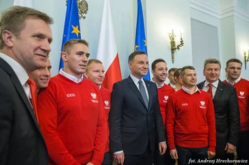 Spotkanie prezydenta ze sportowcami (fot.Andrzej Hrechorowicz / Prezydent.pl)