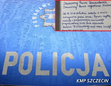 Miniatura: Policjant ze Szczecina dostał list. „Bez...