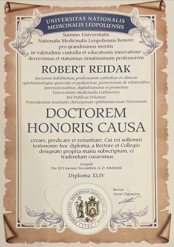 Doktorat honoris causa Uniwersytetu we Lwowie dla prof. Roberta Rejdaka