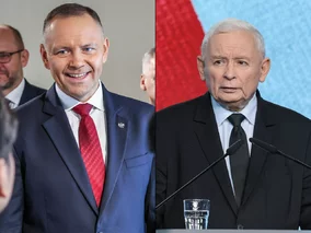 Miniatura: Nawrocki i&nbsp;Kaczyński na&nbsp;dwóch...