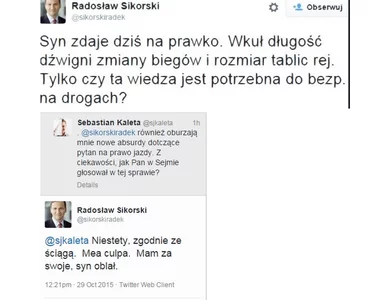 Miniatura: Sikorski sam głosował za zmianą przepisów....