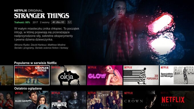 Screen ekranu startowego w platformie Netflix