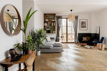 Strefa dzienna z elementami boho, Boho Studio 