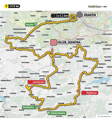 Mapa 7. etapu Tour de Pologne