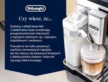 Czy wiesz, że&nbsp;w&nbsp;ekspresie De'Longhi Eletta Ultra przygotujesz kawy mlecznych z&nbsp;napojami roślinnymi